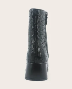 GENTLE SOULS - Elodie Leather Woven Side Zip Boot><noscript><img width=