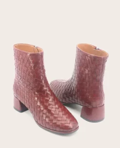 GENTLE SOULS - Elodie Leather Woven Side Zip Boot><noscript><img width=