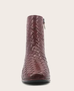 GENTLE SOULS - Elodie Leather Woven Side Zip Boot><noscript><img width=