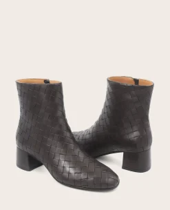 GENTLE SOULS - Elodie Leather Woven Side Zip Boot><noscript><img width=