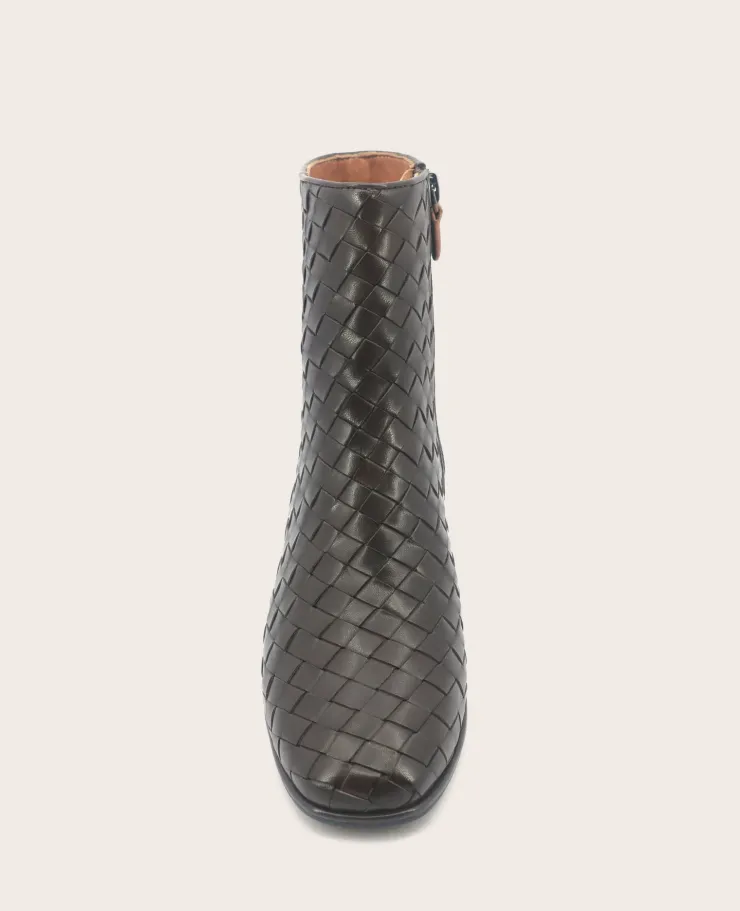 GENTLE SOULS - Elodie Leather Woven Side Zip Boot>Kenneth Cole New