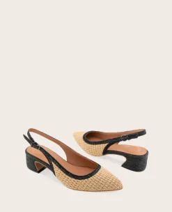 GENTLE SOULS - Georgia Raffia Slingback Heel><noscript><img width=