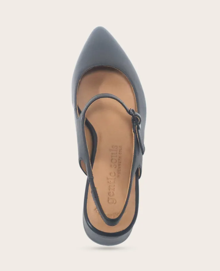 GENTLE SOULS - Gladys Leather Ankle Strap Slingback>Kenneth Cole