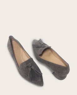 GENTLE SOULS - Glova Embossed Suede Tassel Heel><noscript><img width=