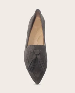 GENTLE SOULS - Glova Embossed Suede Tassel Heel><noscript><img width=