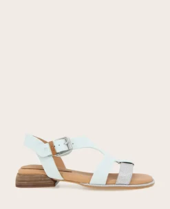 GENTLE SOULS - Haisley Leather Metallic Combo Sandal>Kenneth Cole Sale