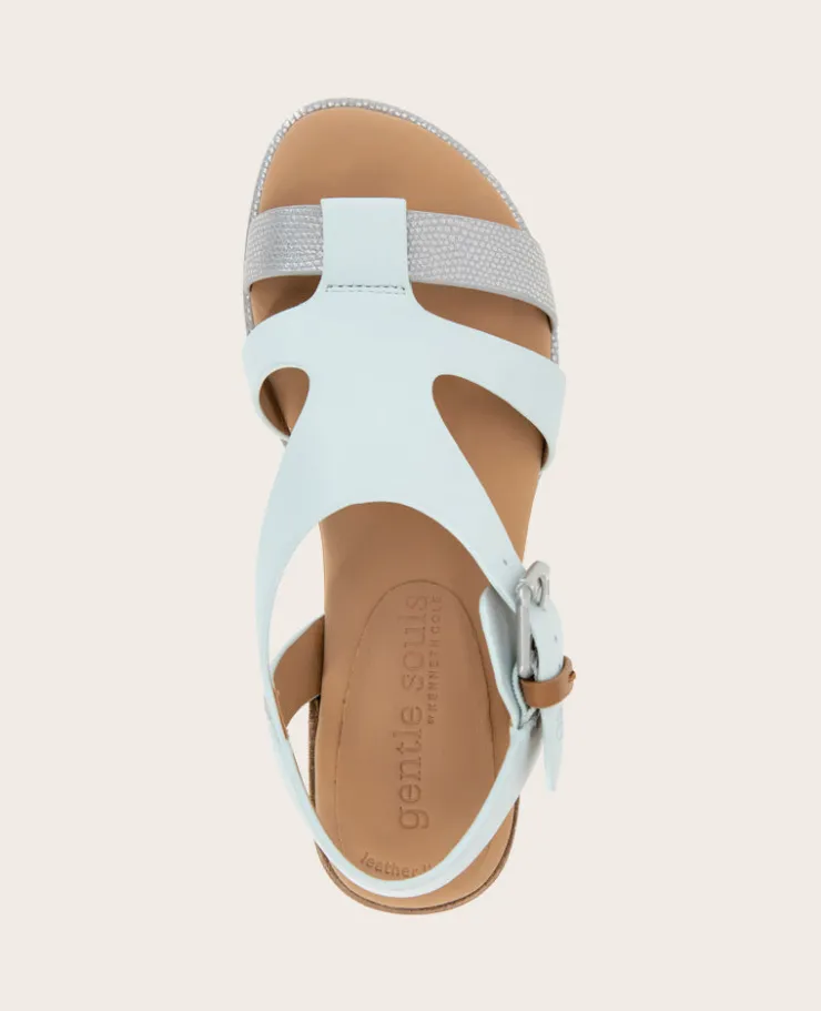 GENTLE SOULS - Haisley Leather Metallic Combo Sandal>Kenneth Cole Sale