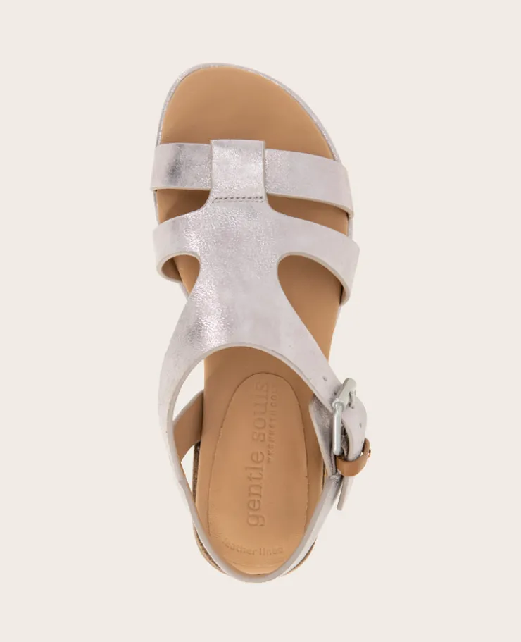 GENTLE SOULS - Haisley Leather Metallic Combo Sandal>Kenneth Cole Discount