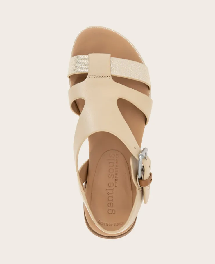 GENTLE SOULS - Haisley Leather Metallic Combo Sandal>Kenneth Cole Clearance
