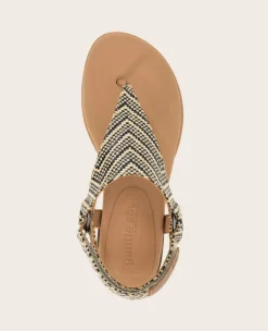GENTLE SOULS - Holly Raffia Ankle Strap Thong><noscript><img width=