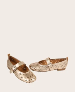 GENTLE SOULS - Karla Perforated Metallic Mary Jane><noscript><img width=