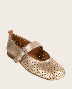GENTLE SOULS - Karla Perforated Metallic Mary Jane><noscript><img width=
