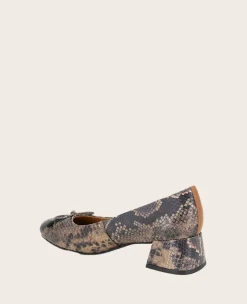 GENTLE SOULS - Lancine Snakeskin Leather Bow Heel><noscript><img width=