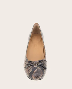 GENTLE SOULS - Lancine Snakeskin Leather Bow Heel><noscript><img width=