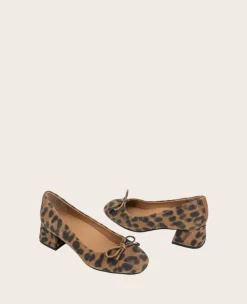 GENTLE SOULS - Lancine Suede Leopard Bow Heel><noscript><img width=
