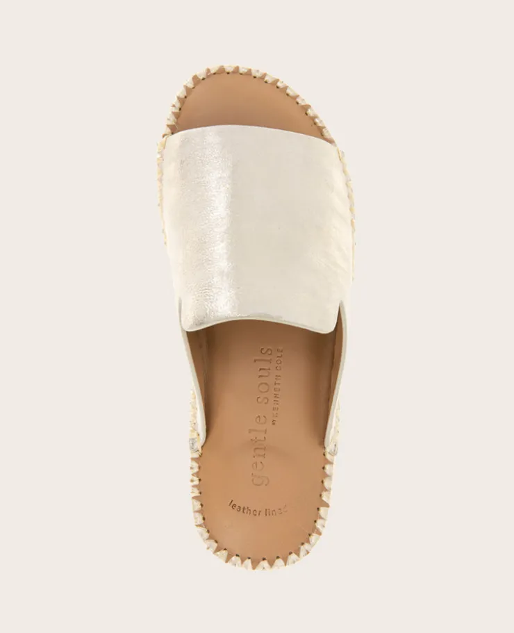 GENTLE SOULS - Leilani Metallic Platform Slip On Sandal>Kenneth Cole