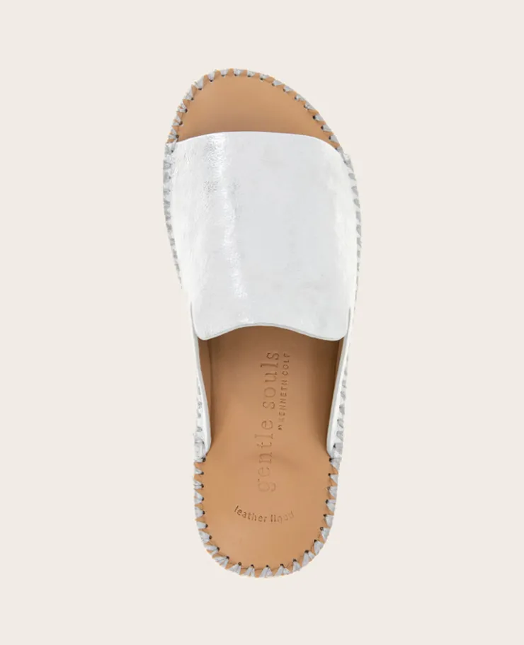 GENTLE SOULS - Leilani Metallic Platform Slip On Sandal>Kenneth Cole