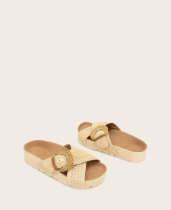 GENTLE SOULS - Louisa X Band Raffia Platform Slip On><noscript><img width=
