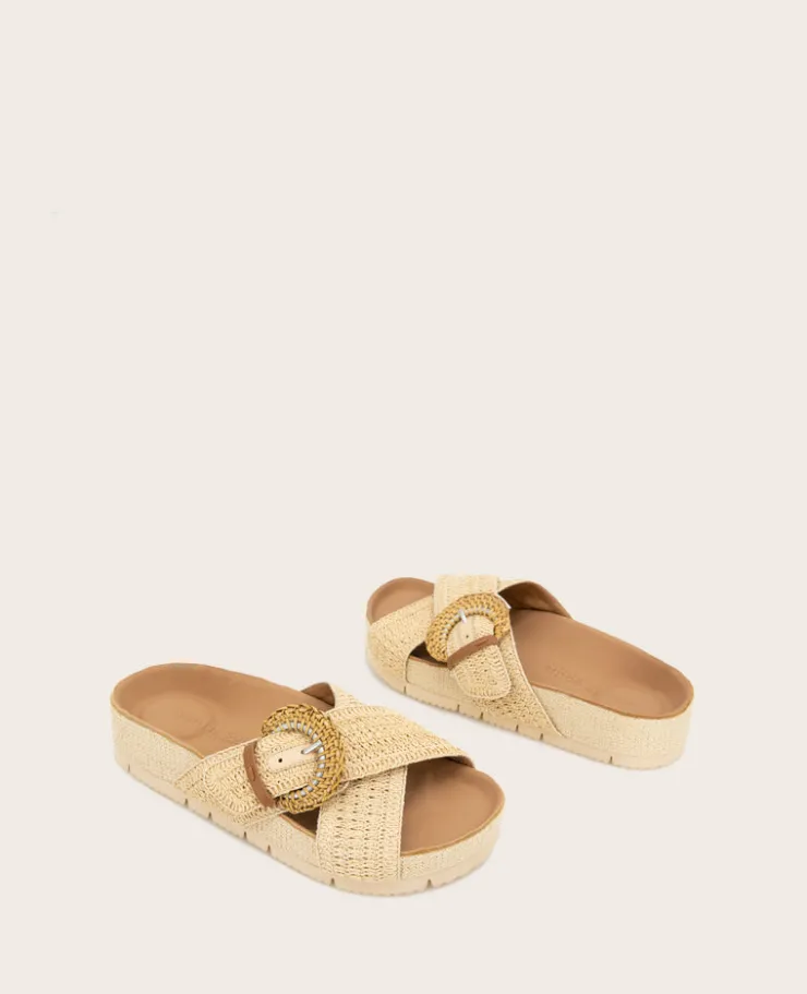 GENTLE SOULS - Louisa X Band Raffia Platform Slip On>Kenneth Cole Discount