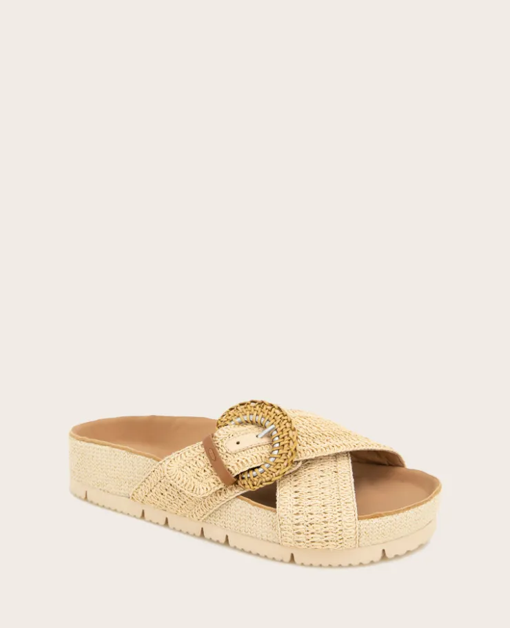 GENTLE SOULS - Louisa X Band Raffia Platform Slip On>Kenneth Cole Discount