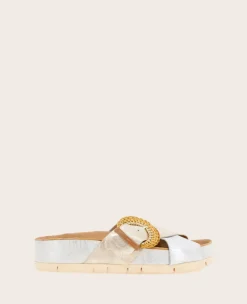 GENTLE SOULS - Louisa X Band Metallic Combo Platform Slip On>Kenneth Cole