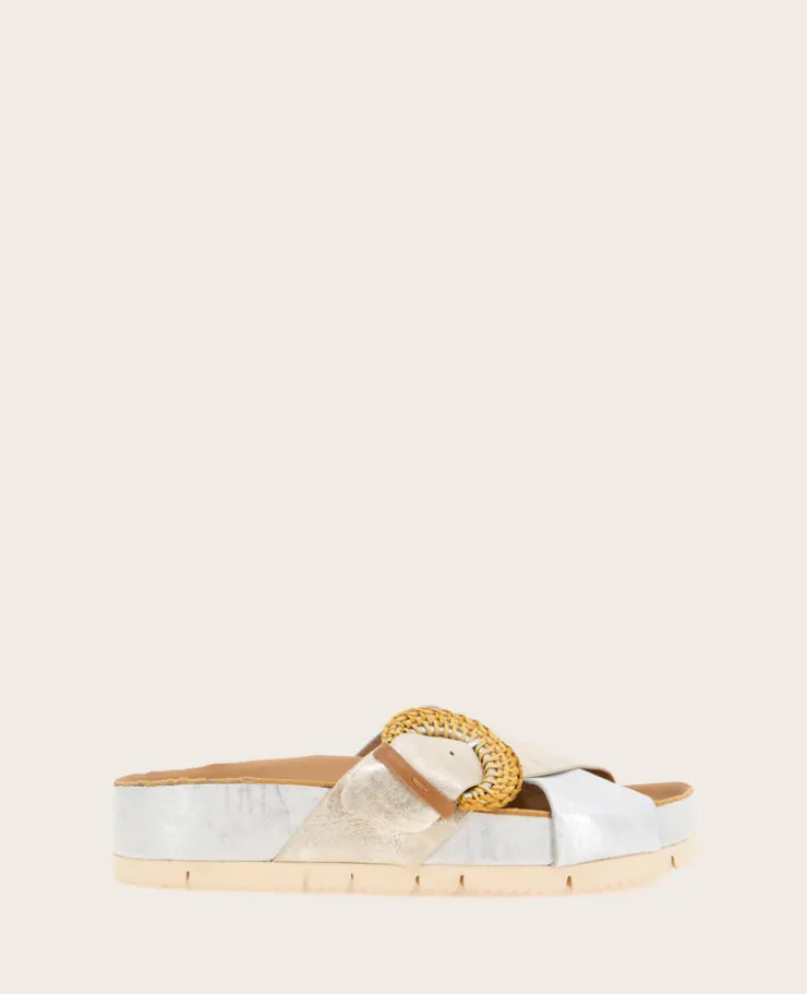 GENTLE SOULS - Louisa X Band Metallic Combo Platform Slip On>Kenneth Cole