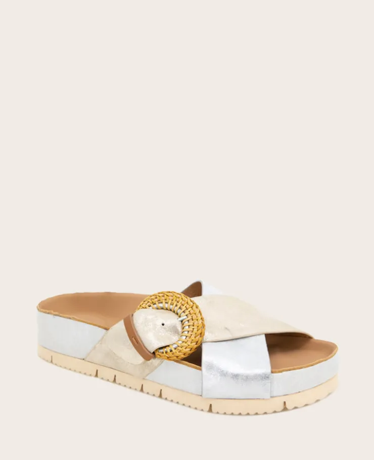 GENTLE SOULS - Louisa X Band Metallic Combo Platform Slip On>Kenneth Cole