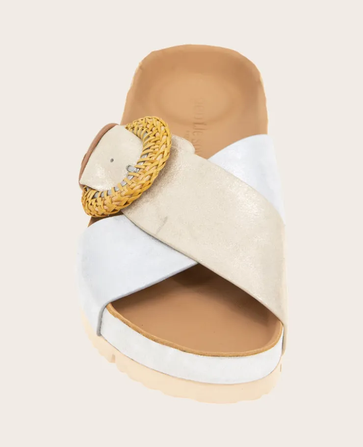 GENTLE SOULS - Louisa X Band Metallic Combo Platform Slip On>Kenneth Cole