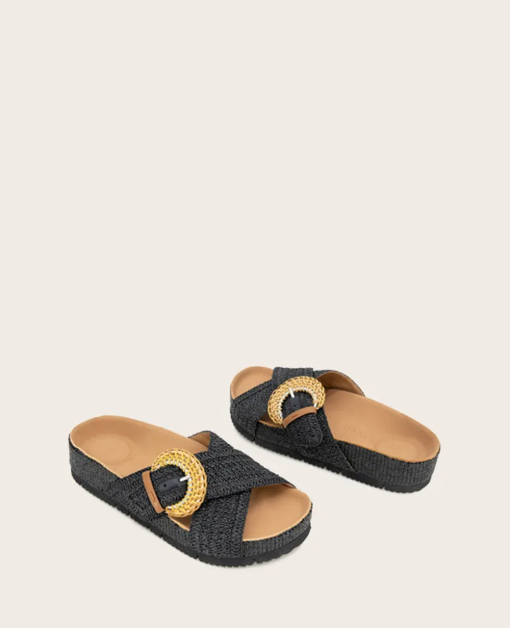 GENTLE SOULS - Louisa X Band Raffia Platform Slip On>Kenneth Cole Discount