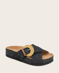GENTLE SOULS - Louisa X Band Raffia Platform Slip On><noscript><img width=