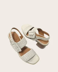 GENTLE SOULS - Madylyn Metallic Woven Leather Heel Sandal><noscript><img width=