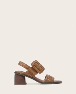 GENTLE SOULS - Madylyn Woven Leather Heel Sandal>Kenneth Cole Hot