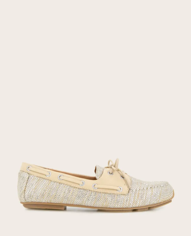 GENTLE SOULS - Marina Metallic Fabric Boat Shoe>Kenneth Cole Clearance