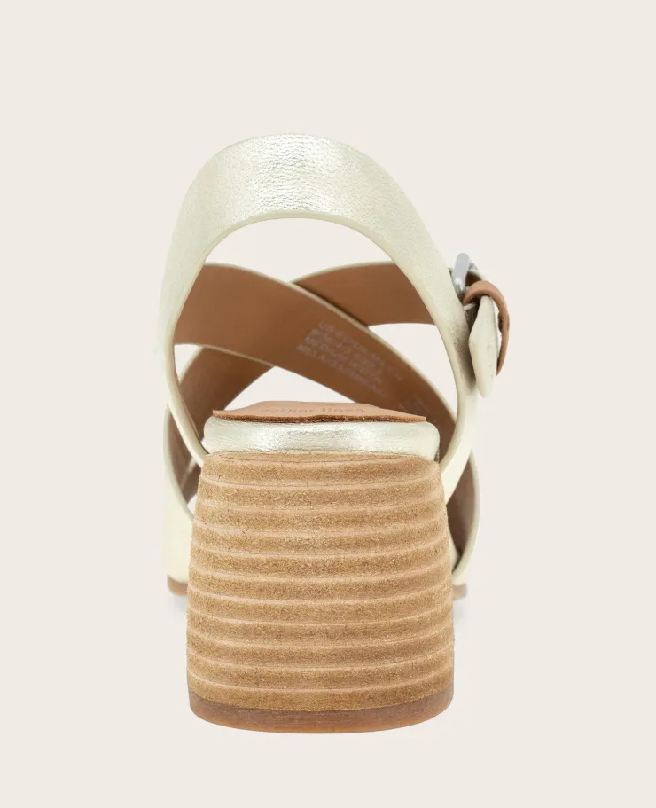 GENTLE SOULS - Mela Metallic Cross Strap Sandal>Kenneth Cole