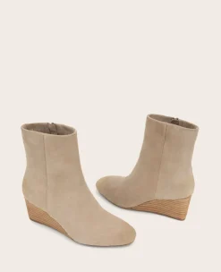 GENTLE SOULS - Nash Suede Side Zip Wedge Bootie><noscript><img width=