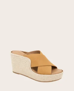 GENTLE SOULS - Porto Leather X Band Espadrille Wedge><noscript><img width=