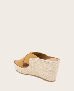GENTLE SOULS - Porto Leather X Band Espadrille Wedge><noscript><img width=
