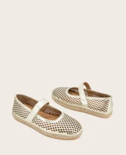 GENTLE SOULS - Sienna Metallic Fish Net Mary Jane Espadrille><noscript><img width=