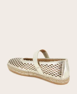 GENTLE SOULS - Sienna Metallic Fish Net Mary Jane Espadrille><noscript><img width=