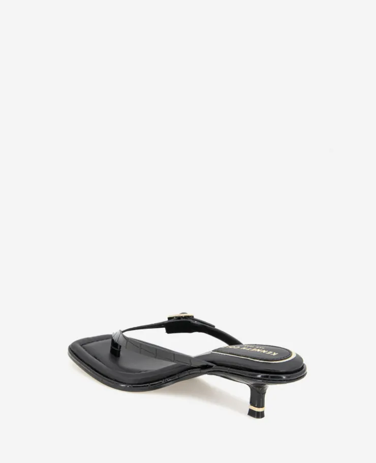 Gillie Embossed Croco Kitten Heel Buckle Sandal>Kenneth Cole Outlet