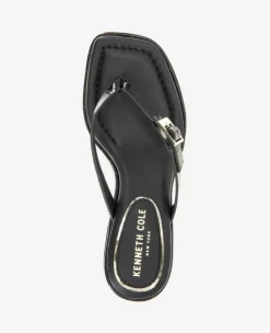 Gillie Embossed Croco Kitten Heel Buckle Sandal><noscript><img width=