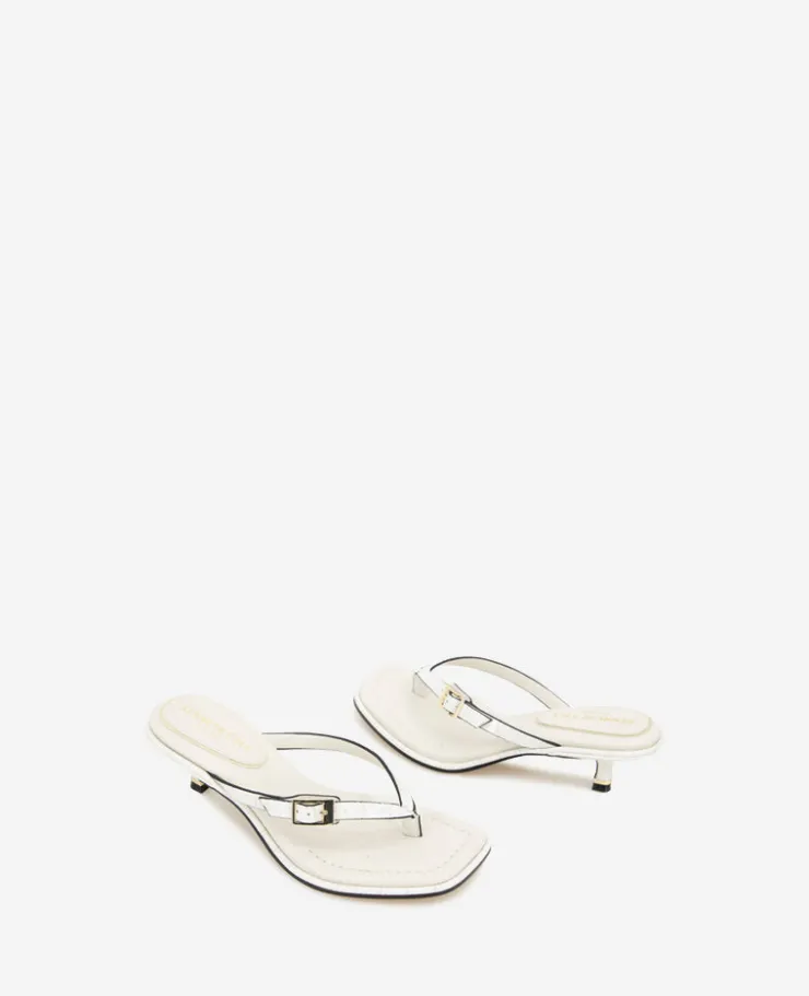 Gillie Embossed Croco Kitten Heel Buckle Sandal>Kenneth Cole Clearance