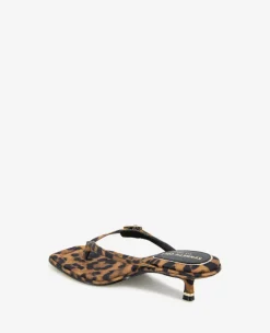 Gillie Leopard Print Kitten Heel Buckle Sandal><noscript><img width=
