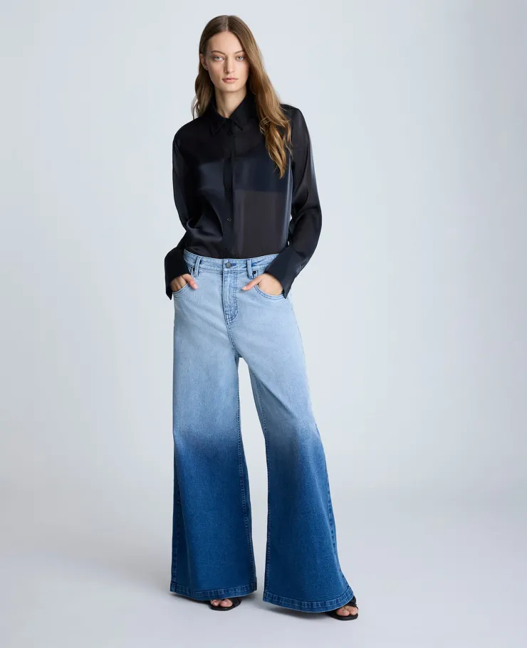 Gradient Dye Wide Leg Denim Jean>Kenneth Cole Best