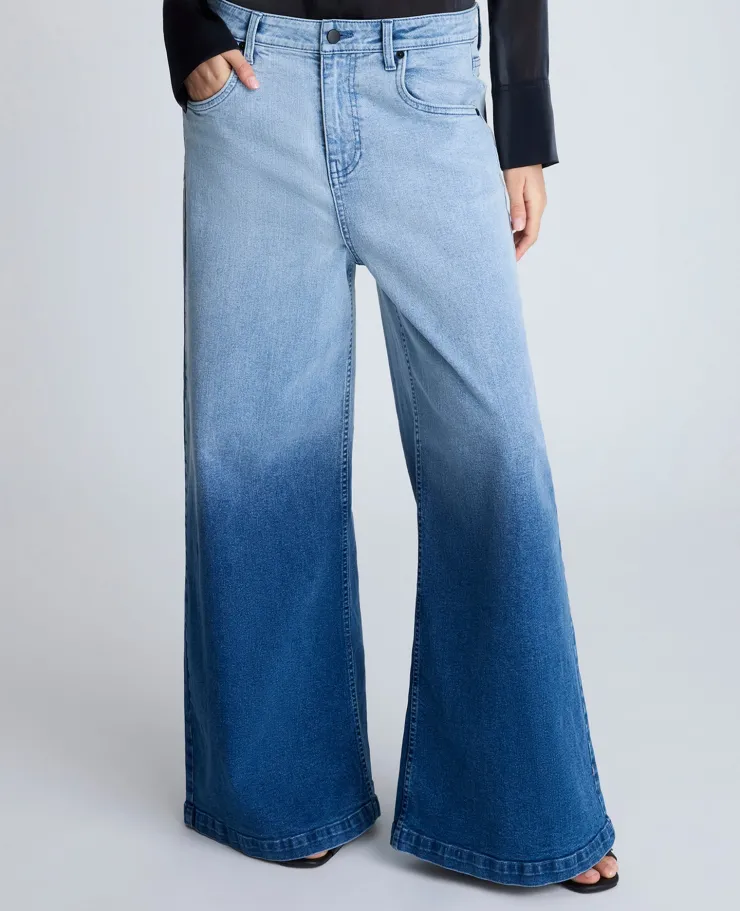 Gradient Dye Wide Leg Denim Jean>Kenneth Cole Best
