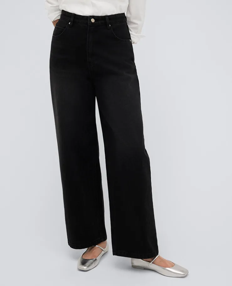 High Rise Barrel Leg Denim Jean>Kenneth Cole Online