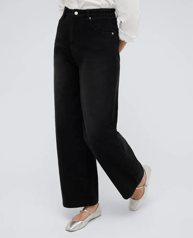 High Rise Barrel Leg Denim Jean>Kenneth Cole Online