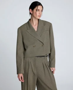 Houndstooth Cropped Double Breasted Jacket>Kenneth Cole Clearance