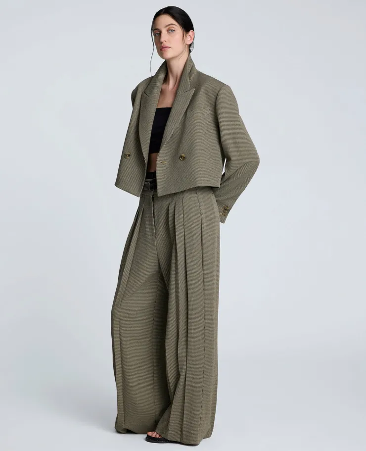 Houndstooth Wide Leg Double Belted Pant>Kenneth Cole Best