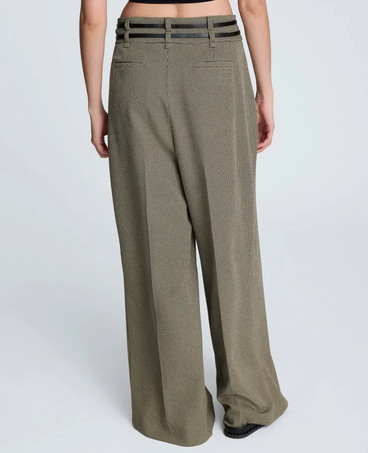 Houndstooth Wide Leg Double Belted Pant>Kenneth Cole Best